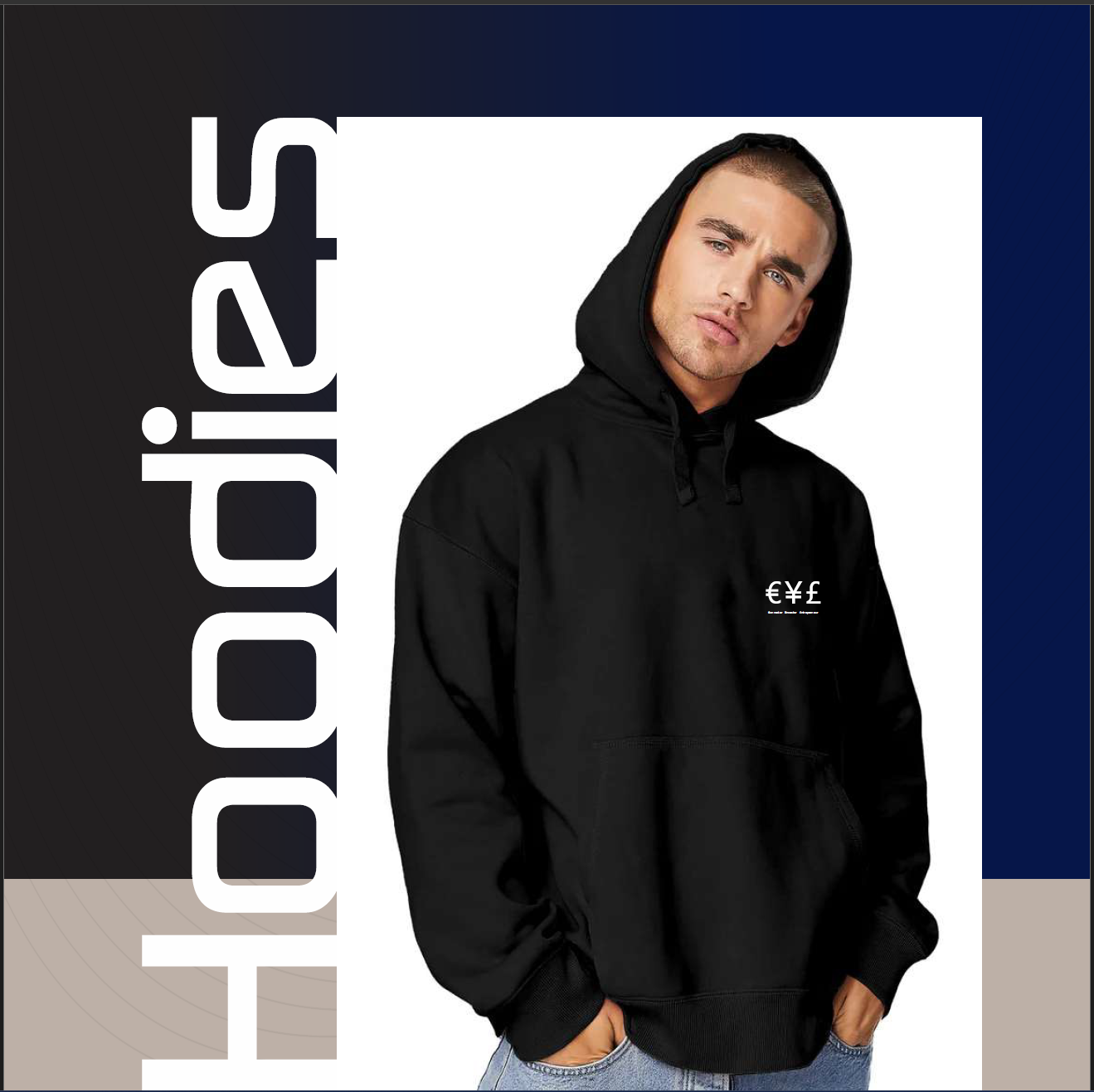 Image of a man wearing a black long sleeve hoodie